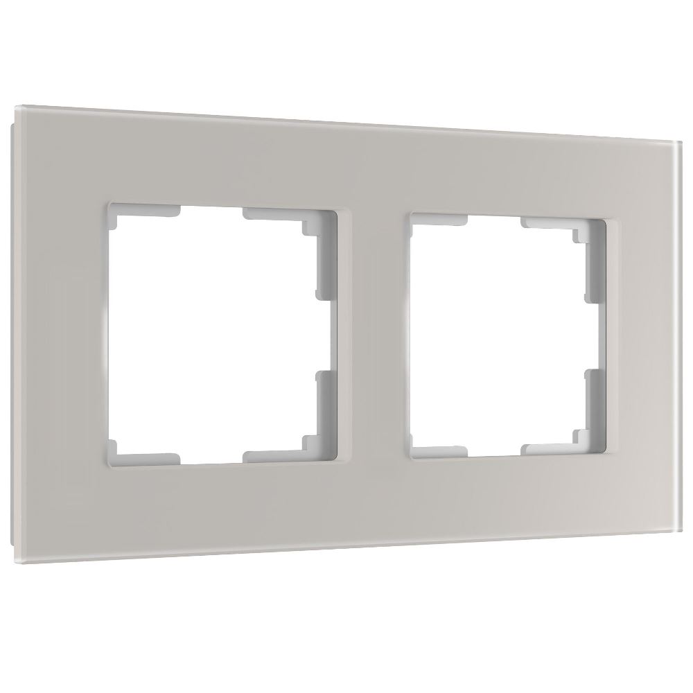 Рамка стеклянная Werkel Senso на 2 поста soft-touch Дымчатый W0023117