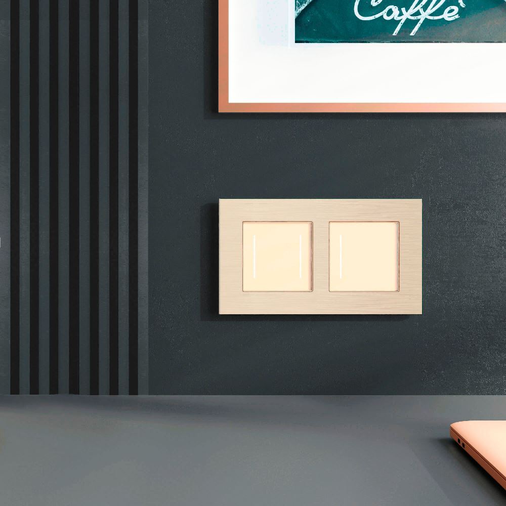 Рамка из металла Werkel AluMax на 2 поста Шампань W0023511 — изображение 2