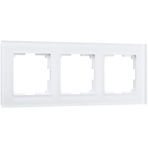 Рамка стеклянная Werkel Favorit на 3 поста Белый матовый W0031105