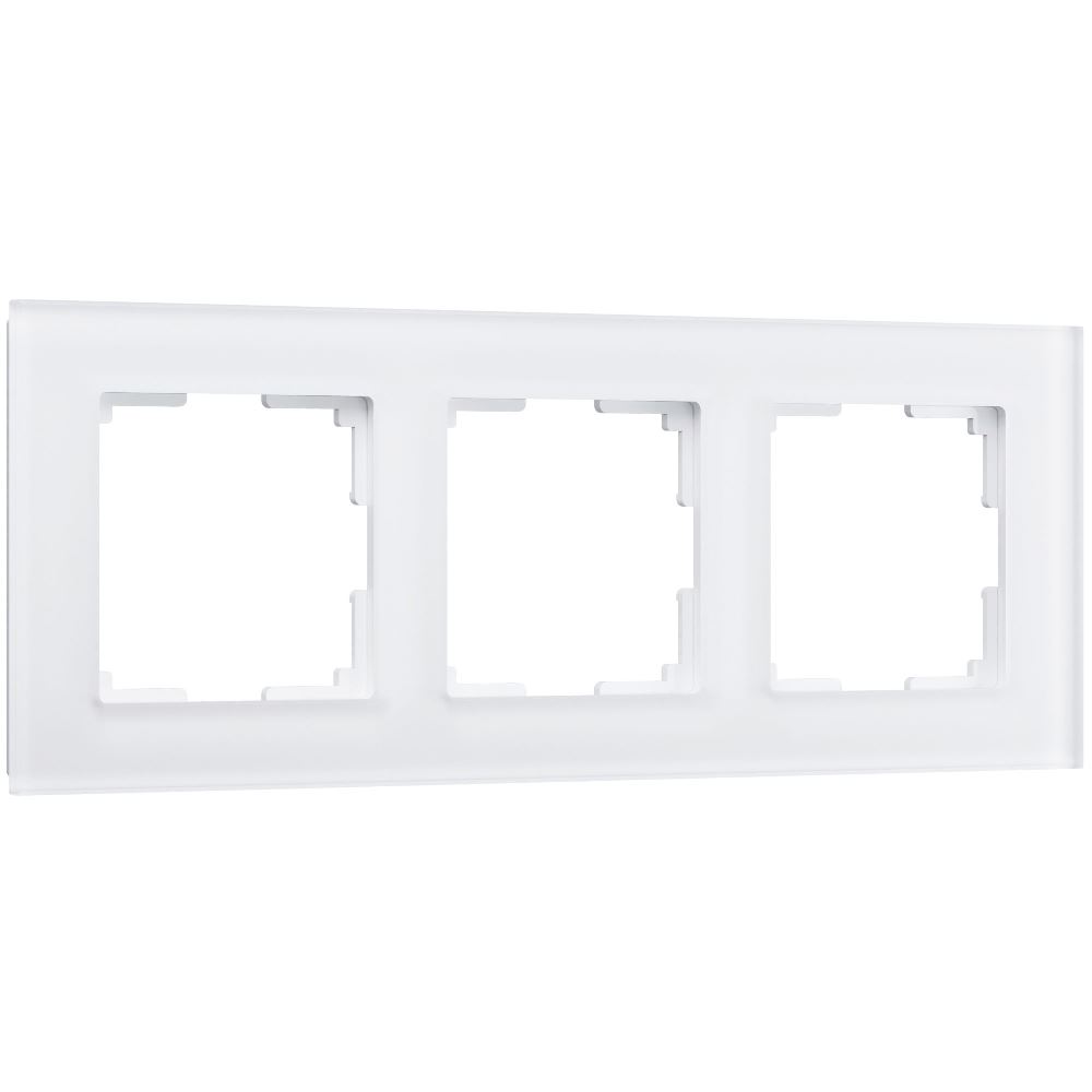 Рамка стеклянная Werkel Favorit на 3 поста Белый матовый W0031105