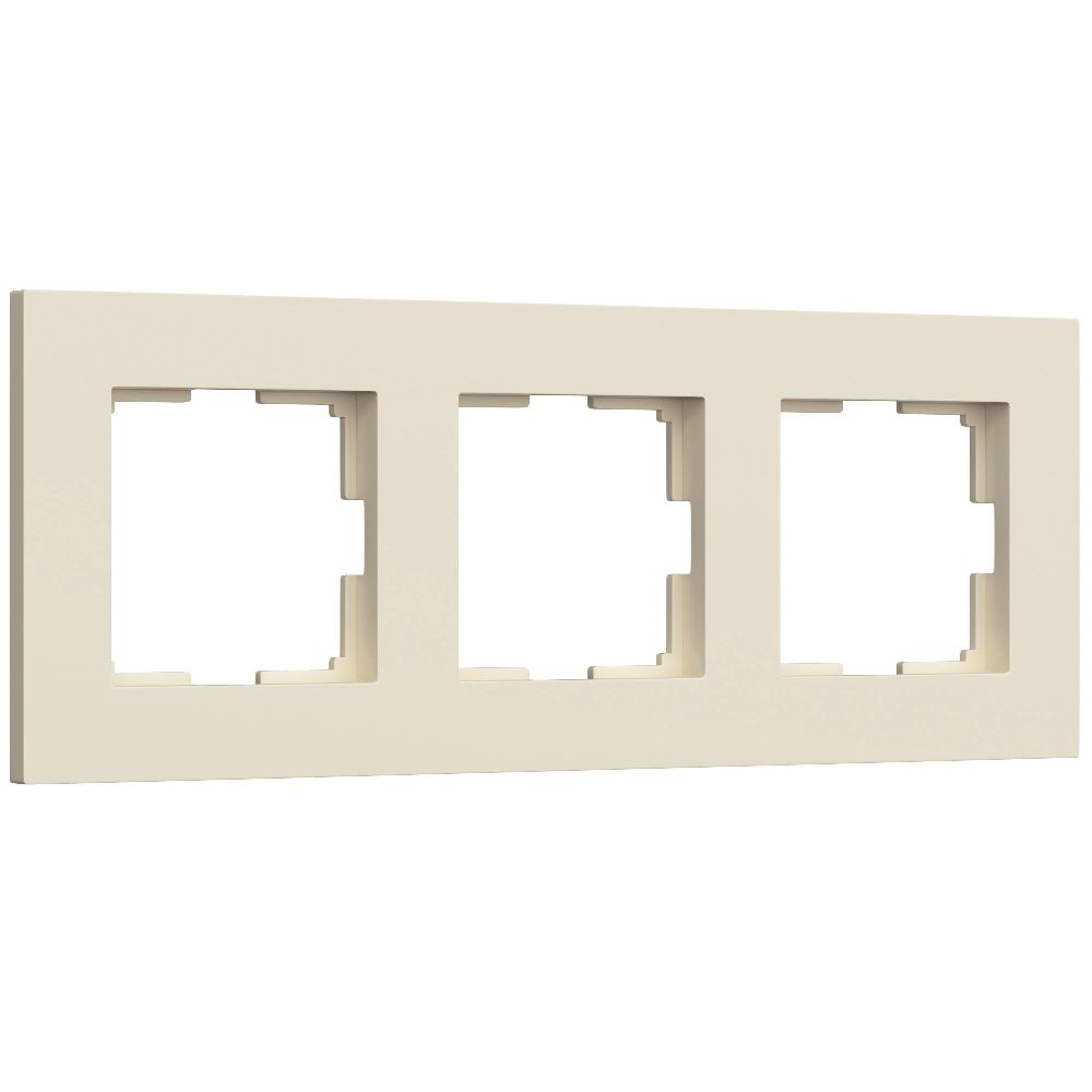 Рамка из поликарбоната Werkel Slab на 3 поста Айвори W0032962