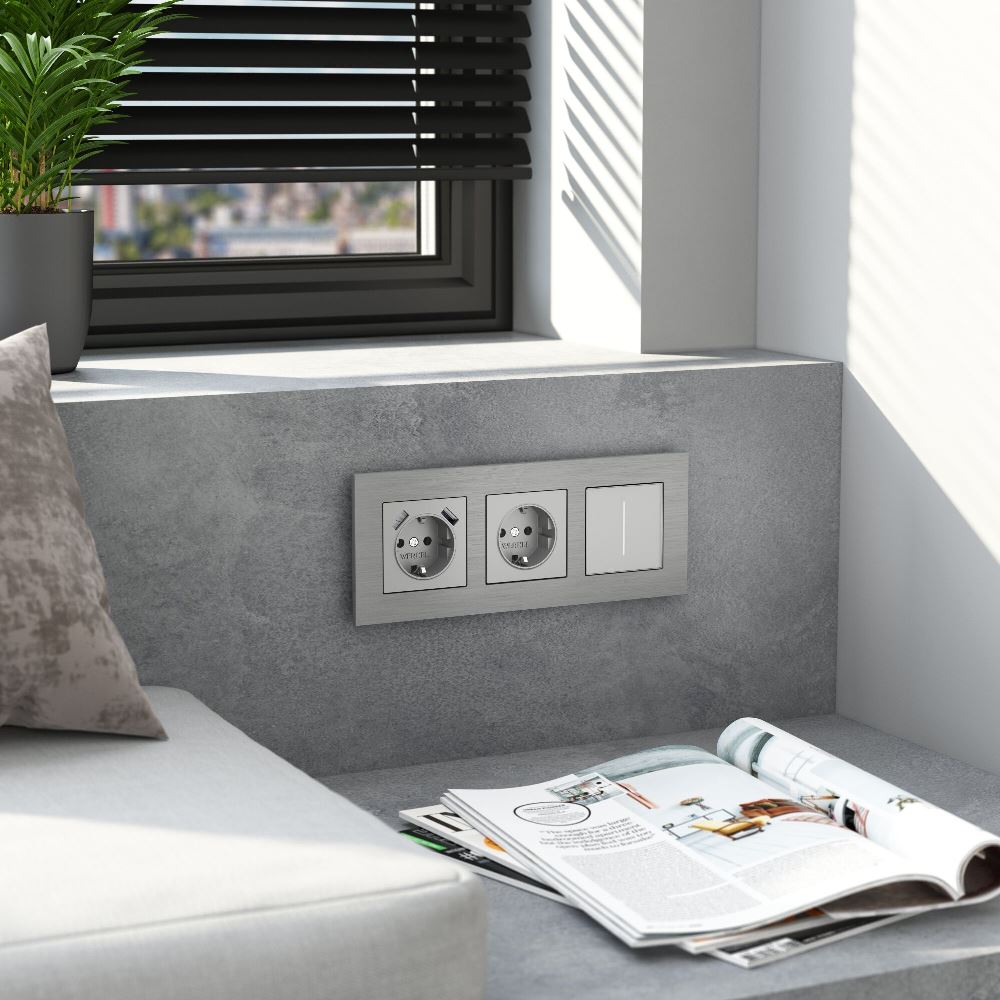 Рамка из металла Werkel AluMax на 3 поста Алюминий W0033506 — изображение 3