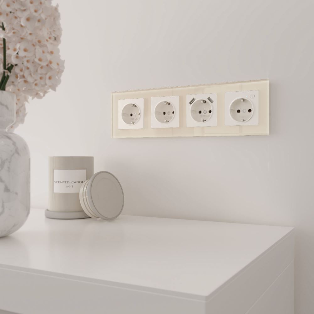 Рамка стеклянная Werkel Favorit на 4 поста Молочный W0041141 — изображение 2