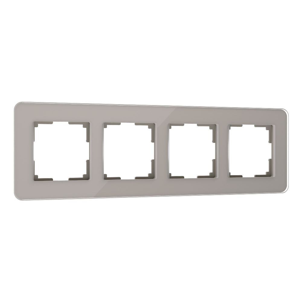 Рамка стеклянная Werkel Elite на 4 поста Дымчатый W0042417