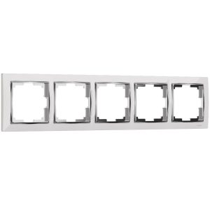 Рамка из поликарбоната Werkel Snabb на 5 постов Белый / Хром W0051901