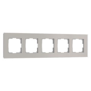 Рамка стеклянная Werkel Senso на 5 постов soft-touch Дымчатый W0053117