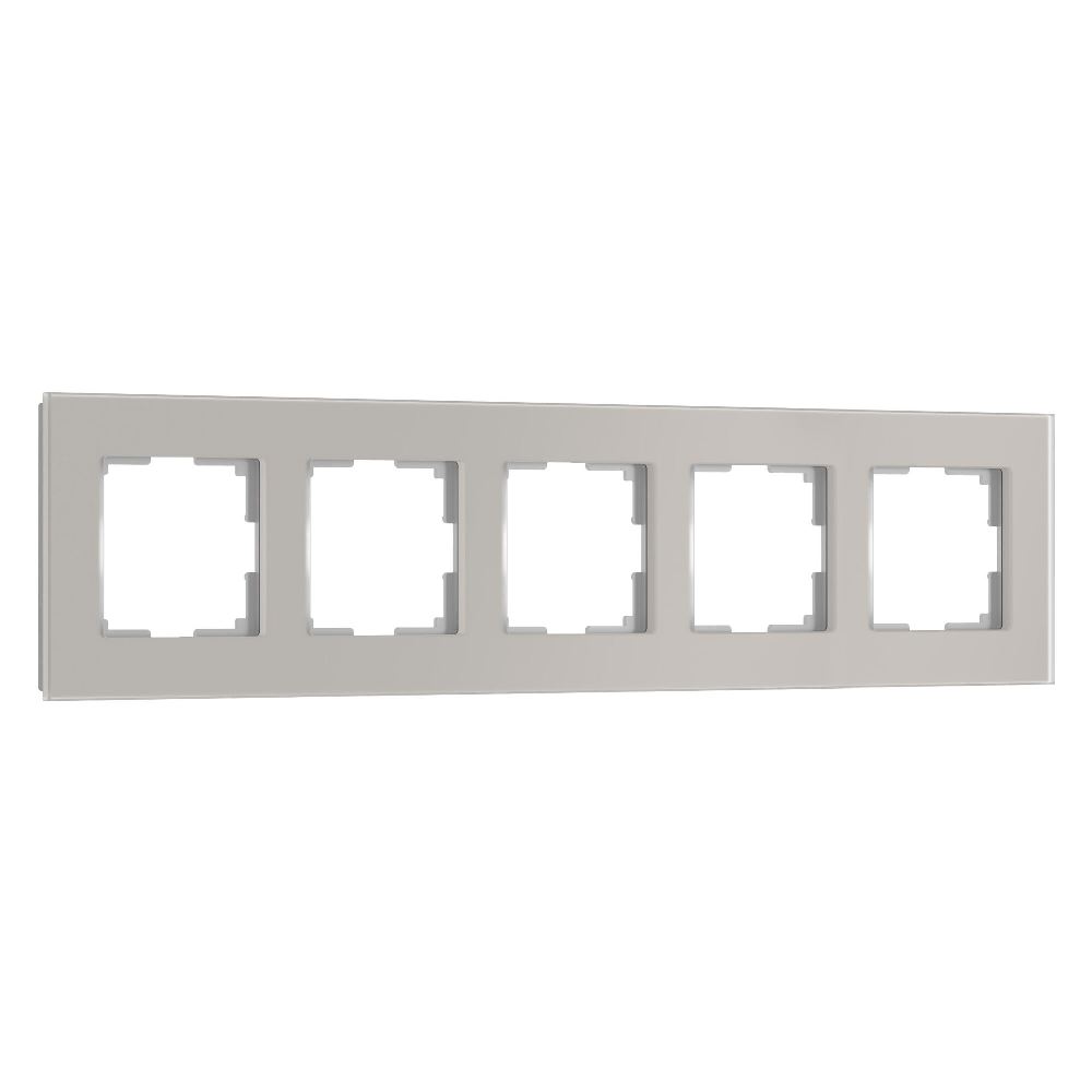 Рамка стеклянная Werkel Senso на 5 постов soft-touch Дымчатый W0053117