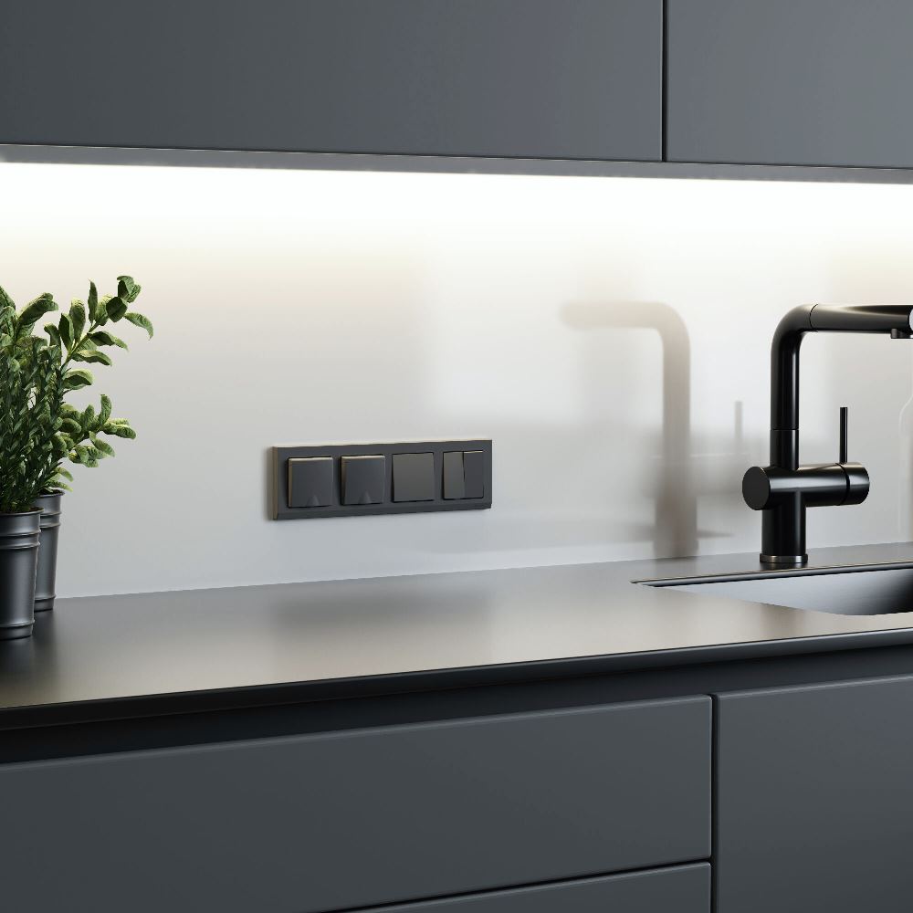 Выключатель одноклавишный встраиваемый Werkel Графит матовый W1110064 — изображение 3