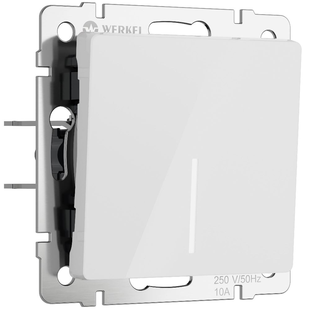 Выключатель одноклавишный встраиваемый Werkel с подсветкой Белый W1110141