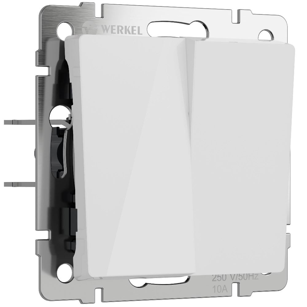 Выключатель двухклавишный встраиваемый Werkel Белый W1120041