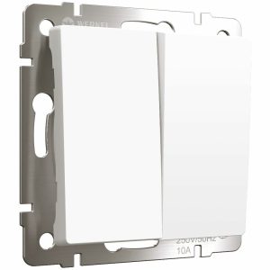 Выключатель двухклавишный встраиваемый Werkel Белый матовый W1120061