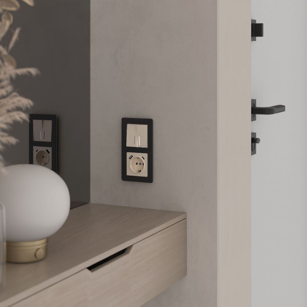 Выключатель двухклавишный встраиваемый проходной Werkel с подсветкой Айвори W1122143 — изображение 2