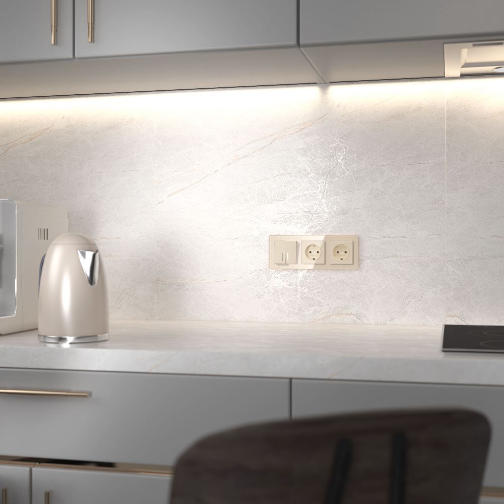 Выключатель двухклавишный встраиваемый проходной Werkel с подсветкой Айвори W1122143 — изображение 3