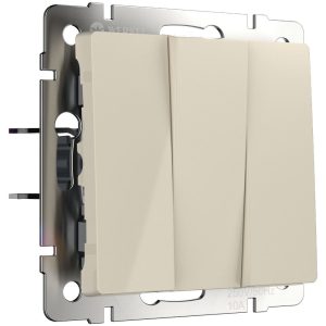 Выключатель трехклавишный встраиваемый Werkel Слоновая кость W1130003