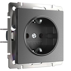 Розетка встраиваемая Werkel с заземлением Графит матовый W1171064