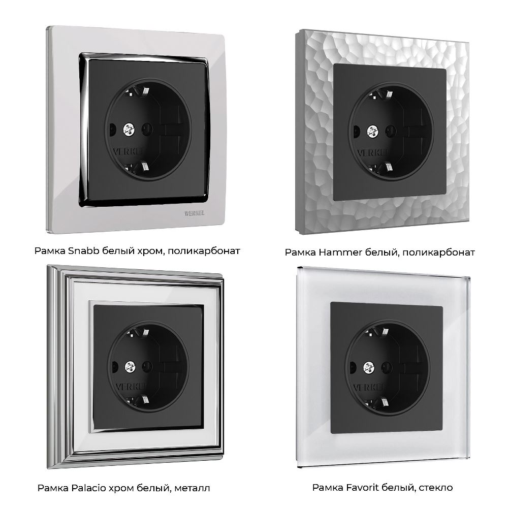 Розетка встраиваемая Werkel с заземлением и шторками Черный матовый W1171108 — изображение 3