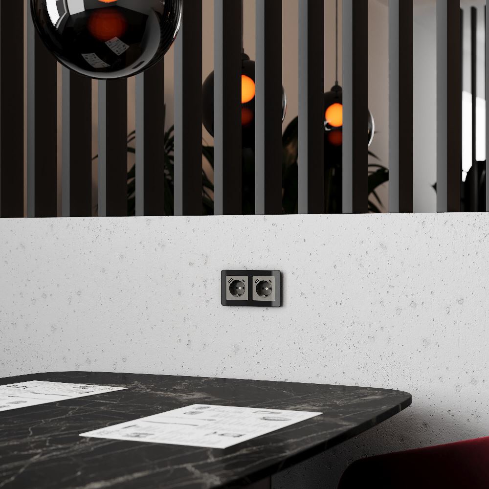 Розетка встраиваемая Werkel с заземлением, шторками и USB тип A+C Графит W1171744 — изображение 3