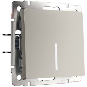 Выключатель одноклавишный встраиваемый Werkel с подсветкой Дымчатый W1210104