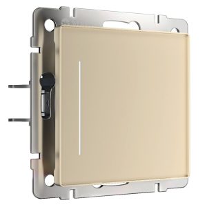 Выключатель одноклавишный встраиваемый сенсорный Werkel с Wifi Шампань W4513011