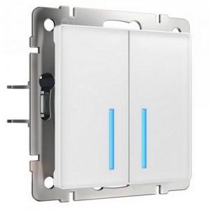 Выключатель двухклавишный встраиваемый сенсорный Werkel с Wifi Белый W4520601
