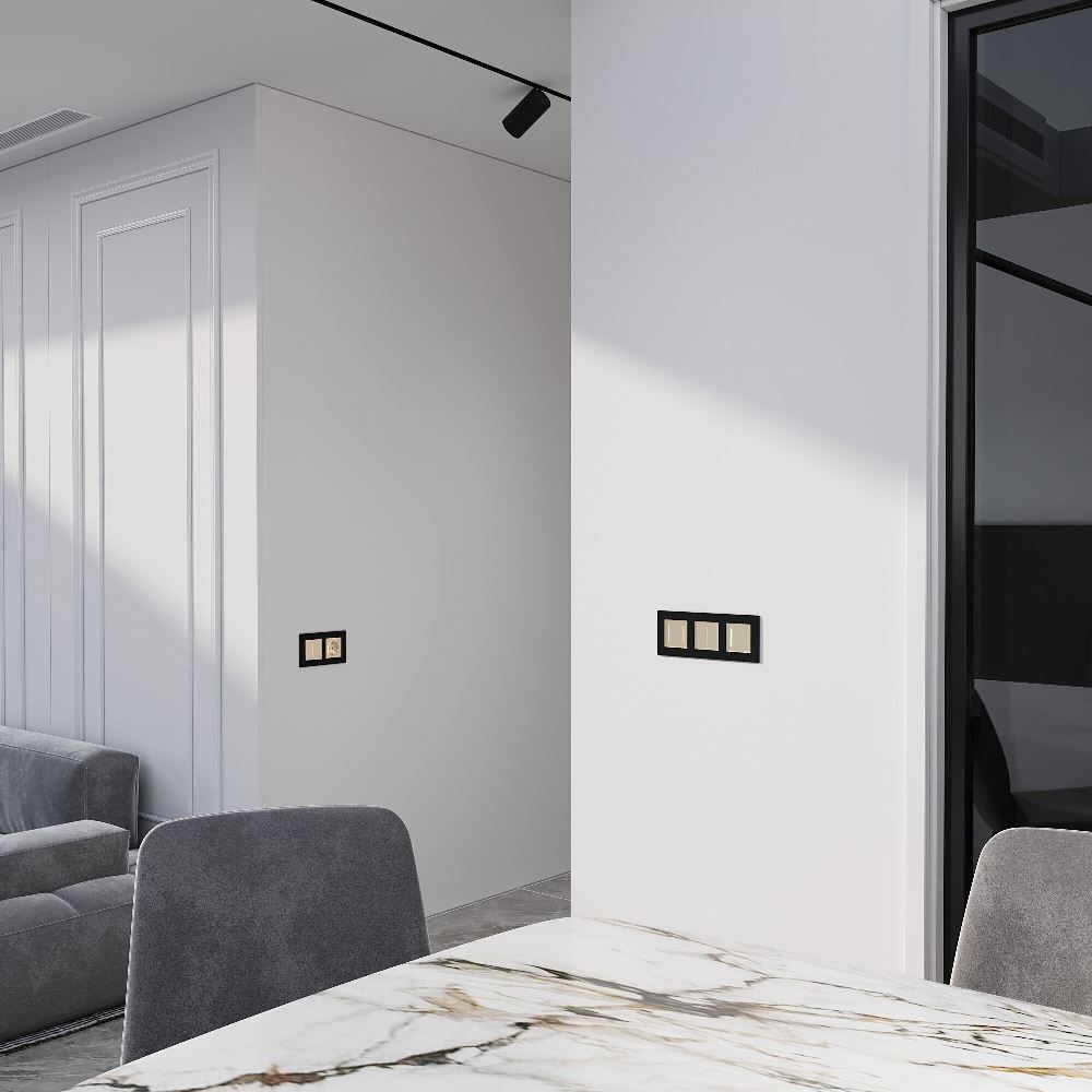 Выключатель двухклавишный встраиваемый сенсорный Werkel с Wifi Шампань W4523011 — изображение 3