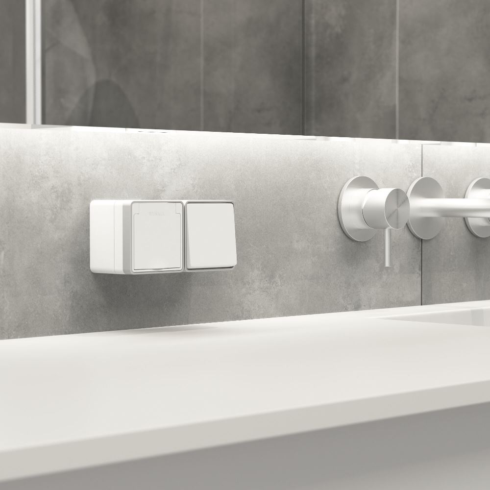 Выключатель одноклавишный накладной влагозащищенный Werkel Gallant Белый W5010201 — изображение 3