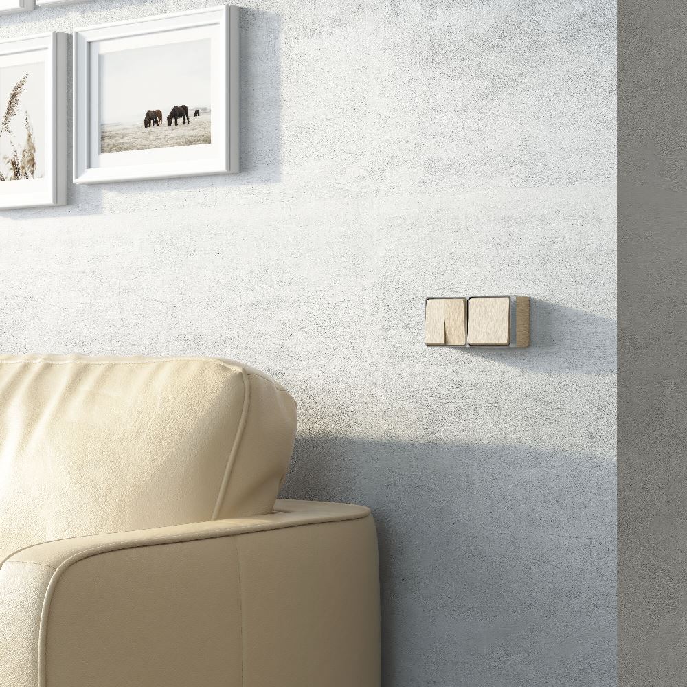 Выключатель двухклавишный накладной Werkel Шампань рифленый W5020010 — изображение 2