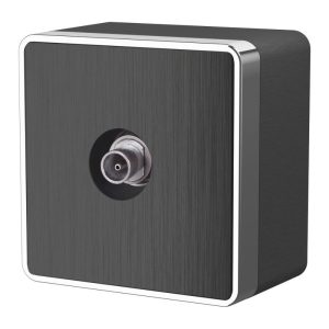 ТВ-розетка накладная оконечная Werkel Gallant Графит рифленый W5083004