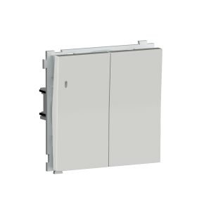 Выключатель двухклавишный встраиваемый Donel R98 с подсветкой Белый глянцевый DA03105-DA28503