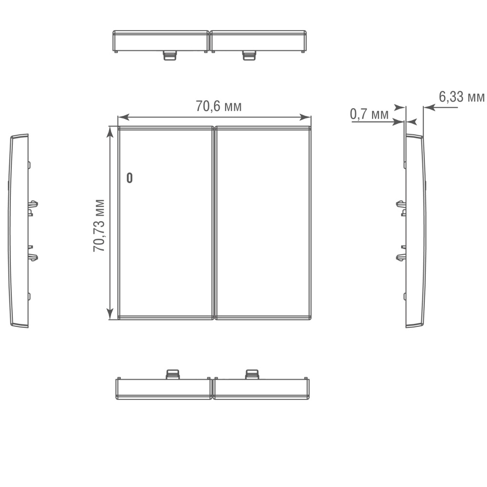 Выключатель двухклавишный встраиваемый Donel R98 Metal с подсветкой Никель DA03105-DA285NB — изображение 6