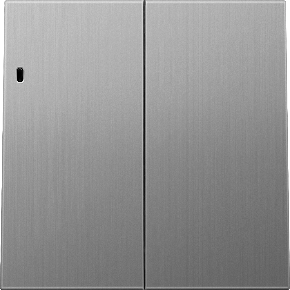 Выключатель двухклавишный встраиваемый проходной Donel R98 Metal с подсветкой Никель DA03108-DA285NB — изображение 2