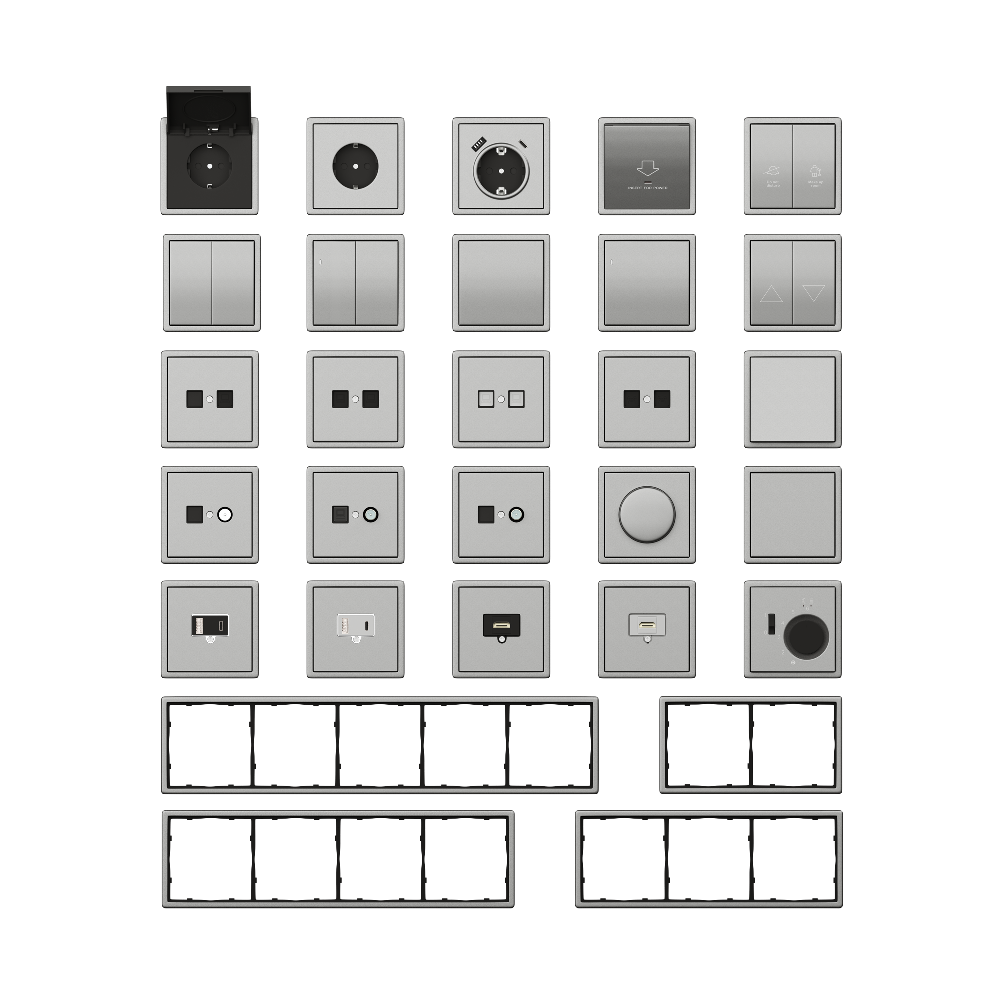 Выключатель двухклавишный встраиваемый Donel R98 Metal Благородная сталь DA10500-DA295ES — изображение 3