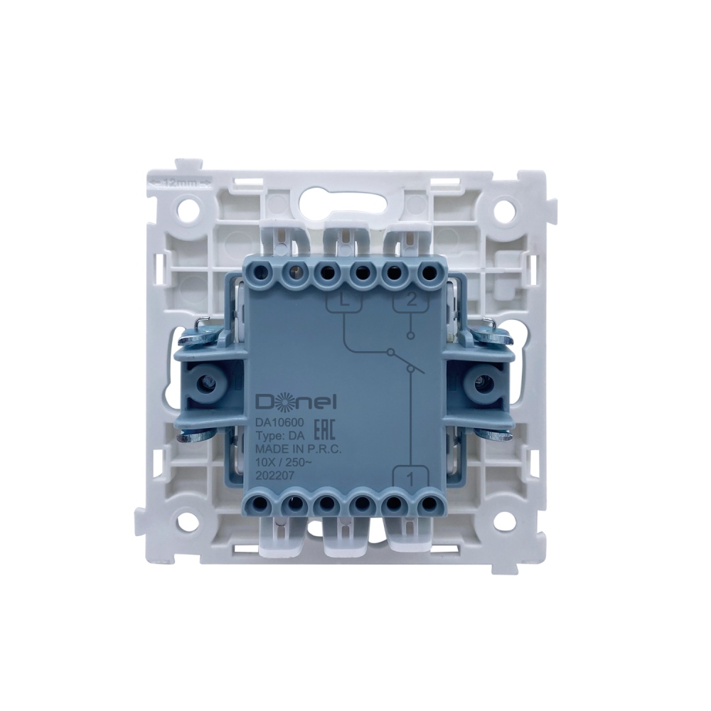 Выключатель одноклавишный встраиваемый проходной Donel R98 Белый матовый DA10600-DA29633 — изображение 3