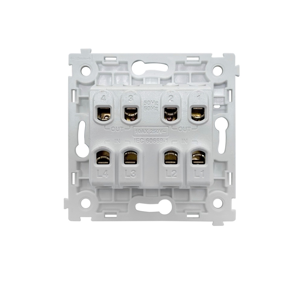 Выключатель двухклавишный встраиваемый перекрестный Donel R98 Алюминий матовый DA10900-DA29526 — изображение 5