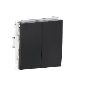 Выключатель двухклавишный встраиваемый перекрестный Donel R98 Metal Вороненая сталь DA10900-DA295GS