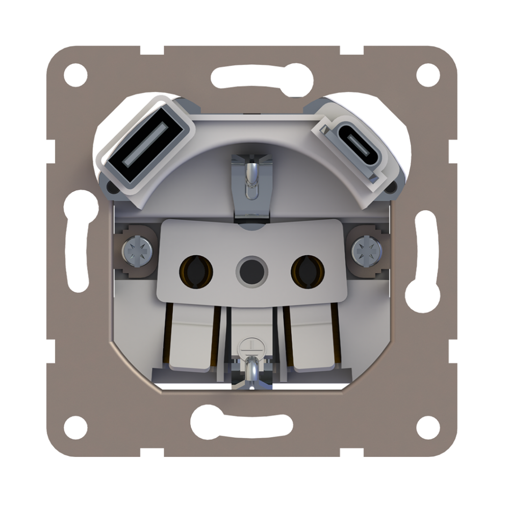 Розетка встраиваемая Donel R98 с заземлением и шторками + зарядка USB A+C 20W Изумруд матовый DA15500-DA22239 — изображение 6