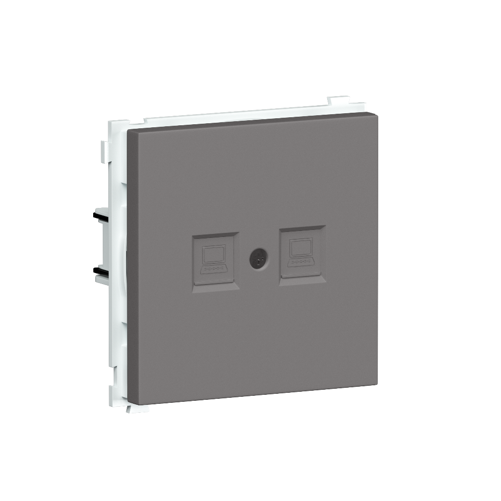 Розетка встраиваемая двойная Ethernet Donel R98 RJ45 2-я Cat.6/ClassE-8/8 Шоколад матовый DA16600-DA86942