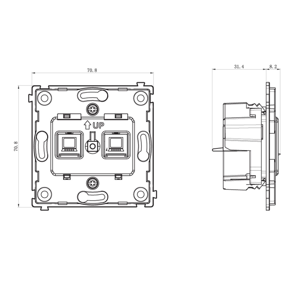 Розетка встраиваемая двойная Ethernet Donel R98 RJ45 2-я Cat.6/ClassE-8/8 Шоколад матовый DA16600-DA86942 — изображение 6