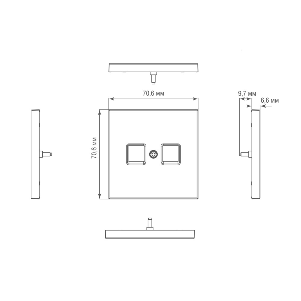 Розетка встраиваемая двойная Ethernet Donel R98 Metal RJ45 (cat.6/ClassE-8) Никель DA16600-DA869NB — изображение 6