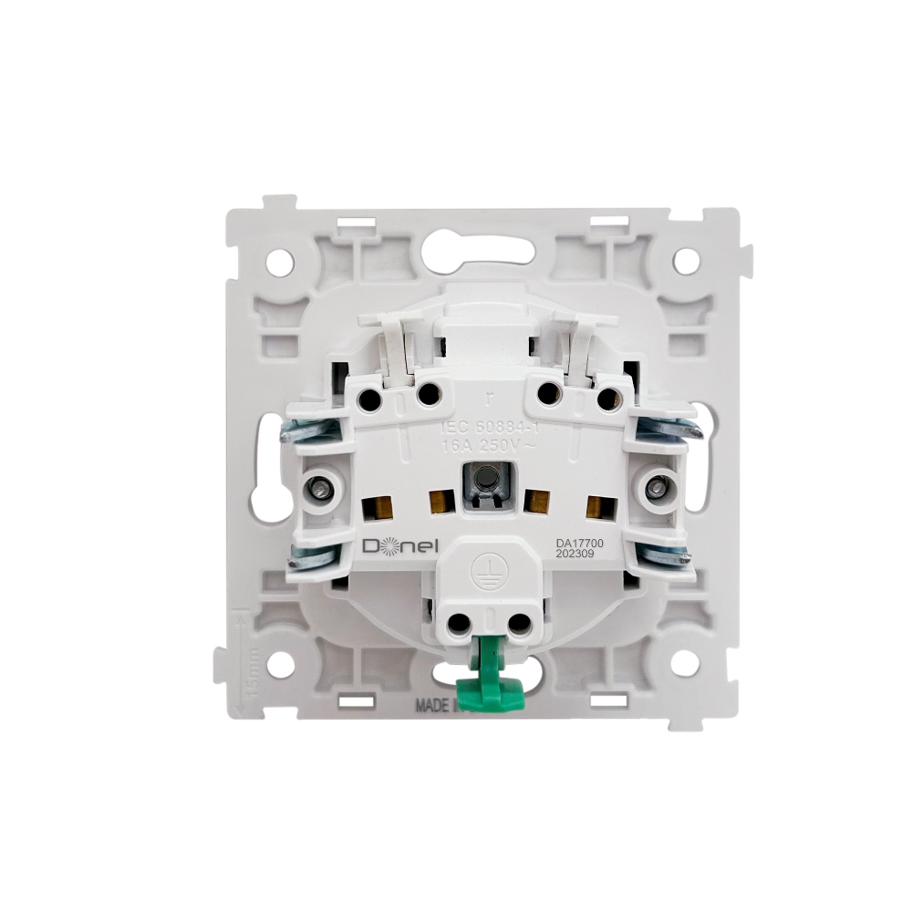 Розетка встраиваемая Donel R98 Schuko с крышкой и заземлением на клеммах Алюминий матовый DA17700-DA45426 — изображение 5