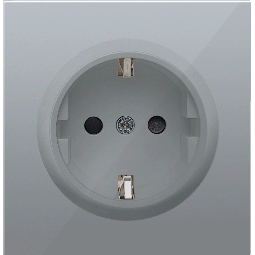 Розетка встраиваемая Donel R98 Schuko с заземлением и шторками на винтах Алюминий матовый DA18800-DA22026 — изображение 2