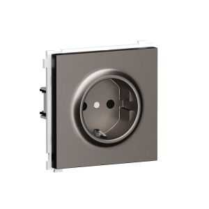 Розетка встраиваемая Donel R98 Schuko с заземлением и шторками на винтах Сталь матовая DA18800-DA22037