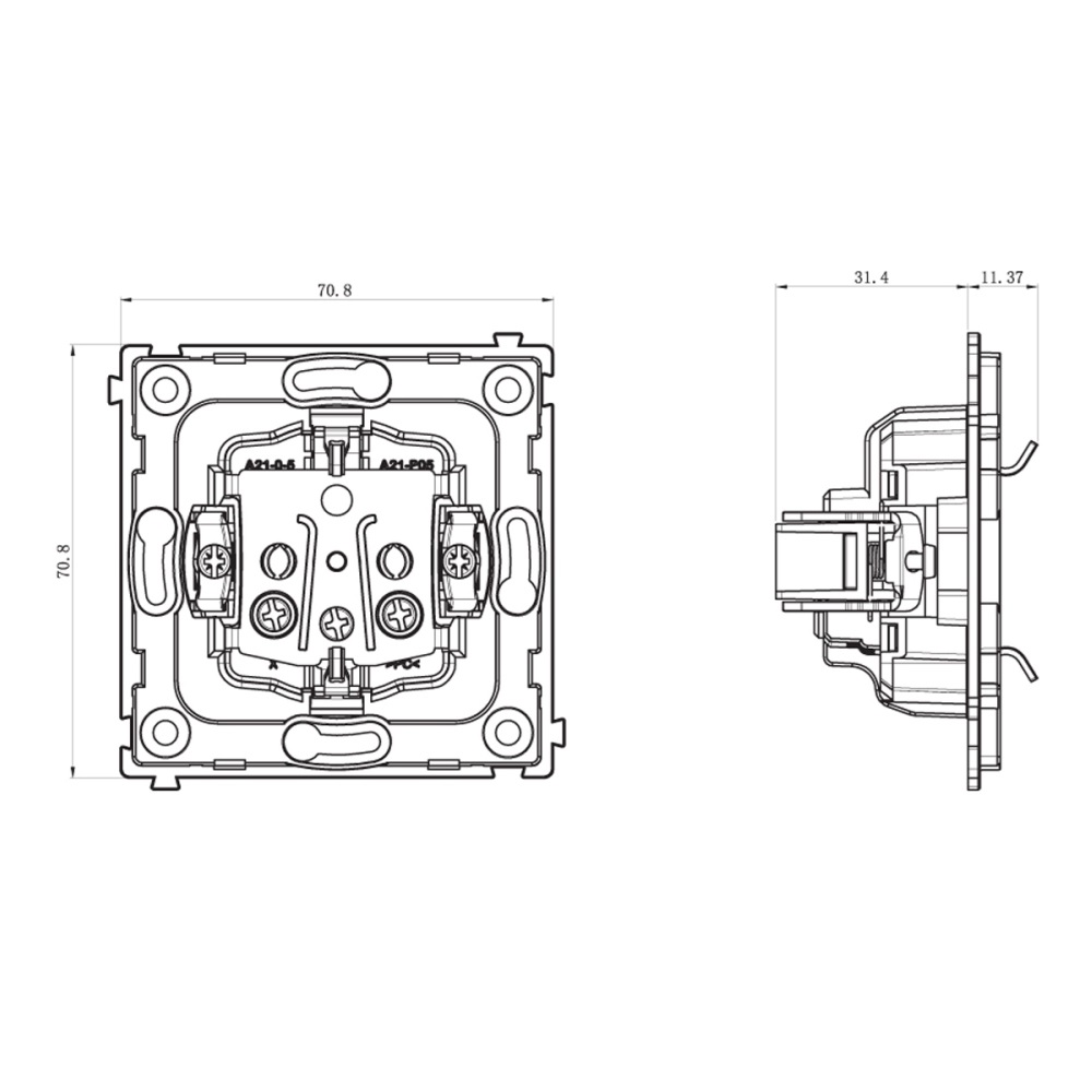Розетка встраиваемая Donel R98 Schuko с заземлением и шторками на винтах Белый матовый DA18800-DA22033 — изображение 6