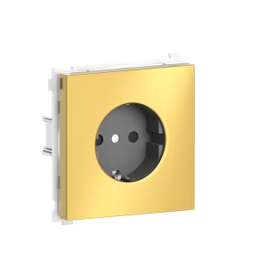 Розетка встраиваемая Donel R98 Metal Schuko с заземлением и шторками на клеммах Золото матовое DA19900-DA220BR