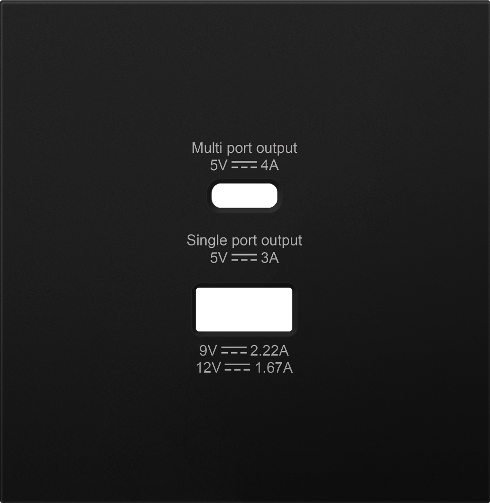 Розетка встраиваемая USB Donel R98 тип A+С быстрая зарядка Карбон матовый DA20400-DA27730 — изображение 2