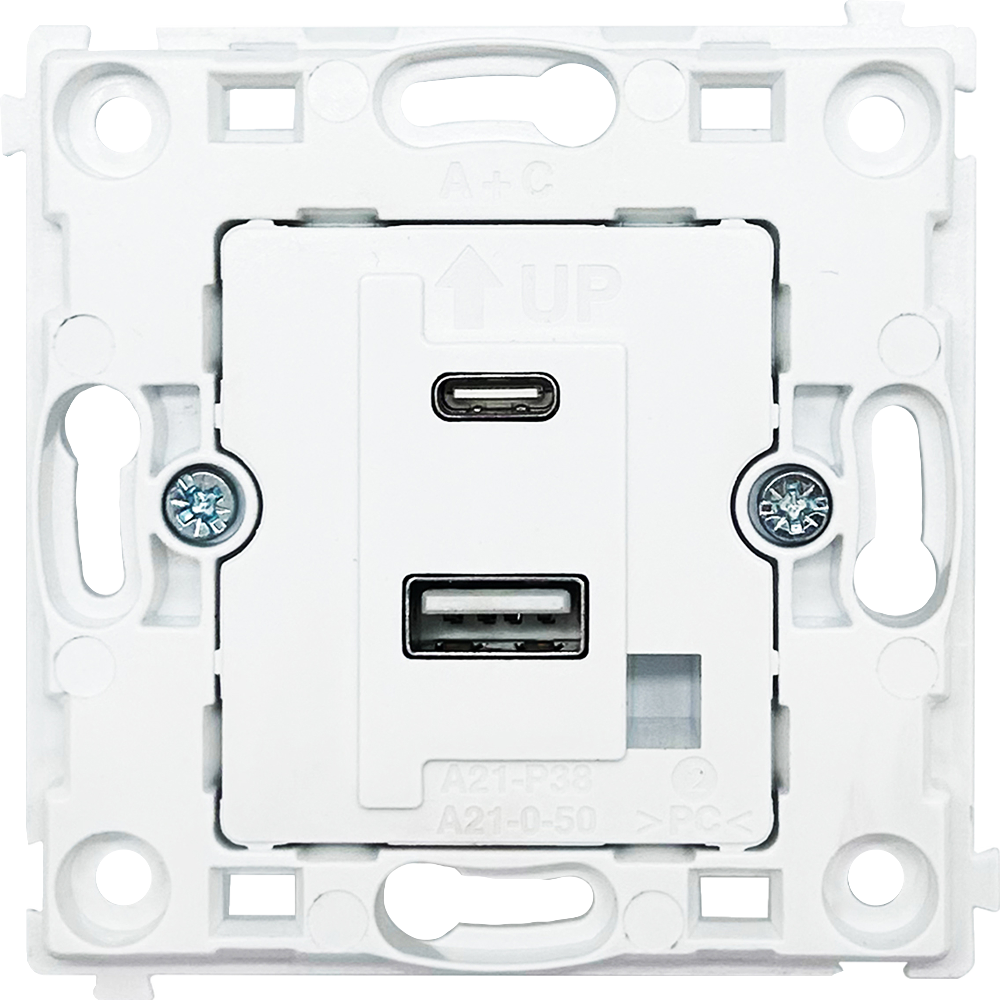 Розетка встраиваемая USB Donel R98 тип A+С быстрая зарядка Кашемир матовый DA20400-DA27735 — изображение 4