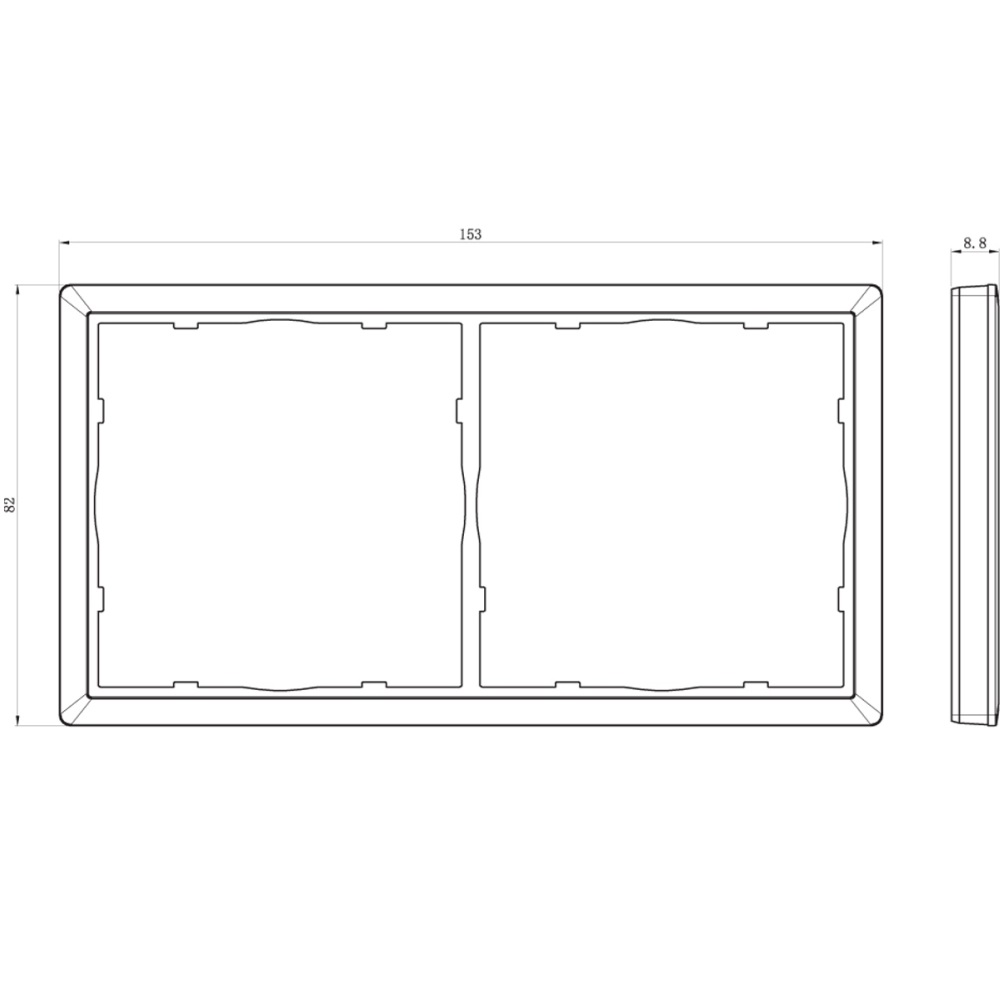 Рамка пластиковая Donel R98 на 2 поста Белый матовый DA21233 — изображение 3