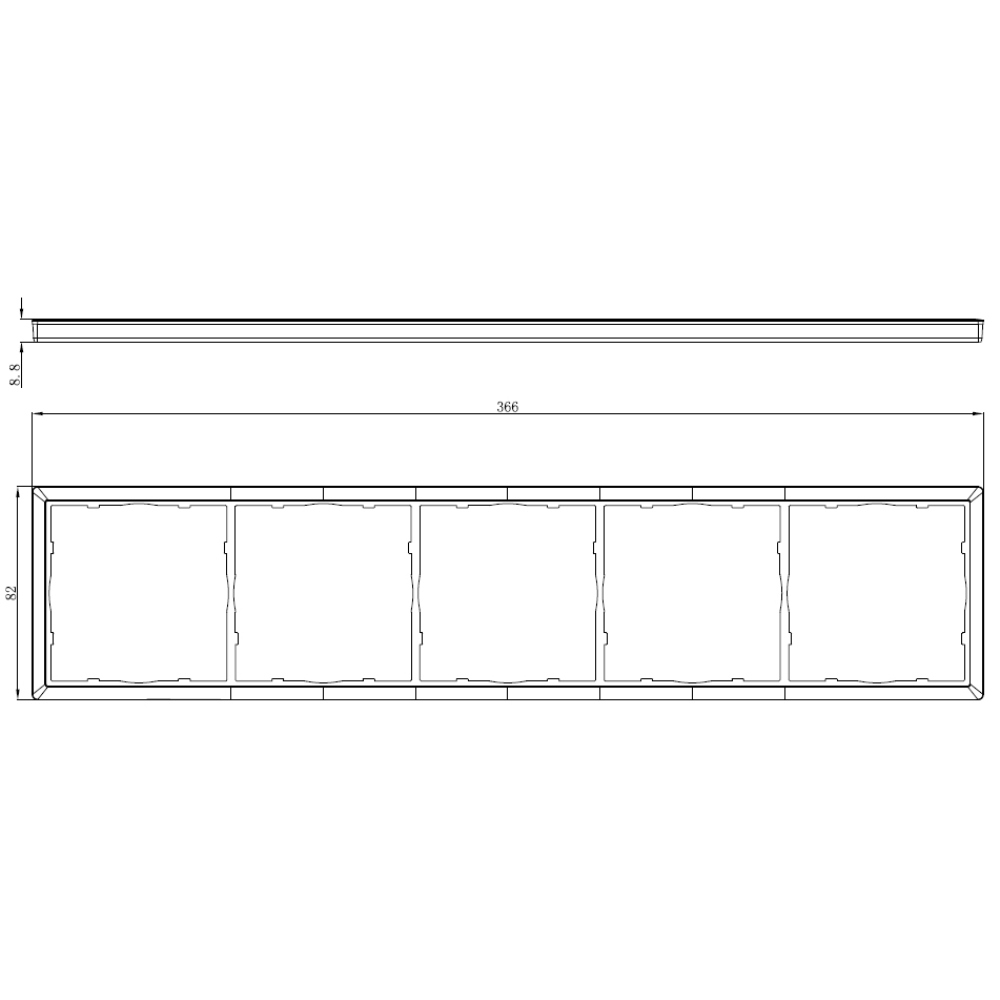 Рамка пластиковая Donel R98 на 5 постов Кашемир матовый DA21535 — изображение 3