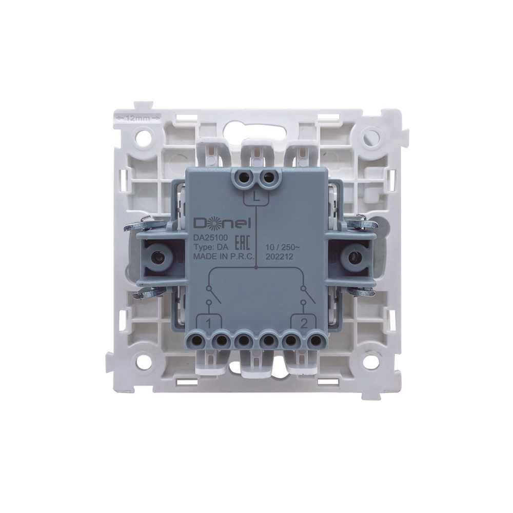 Выключатель двухклавишный встраиваемый Donel R98 звонкового типа Коралл матовый DA25100-DA29545 — изображение 4