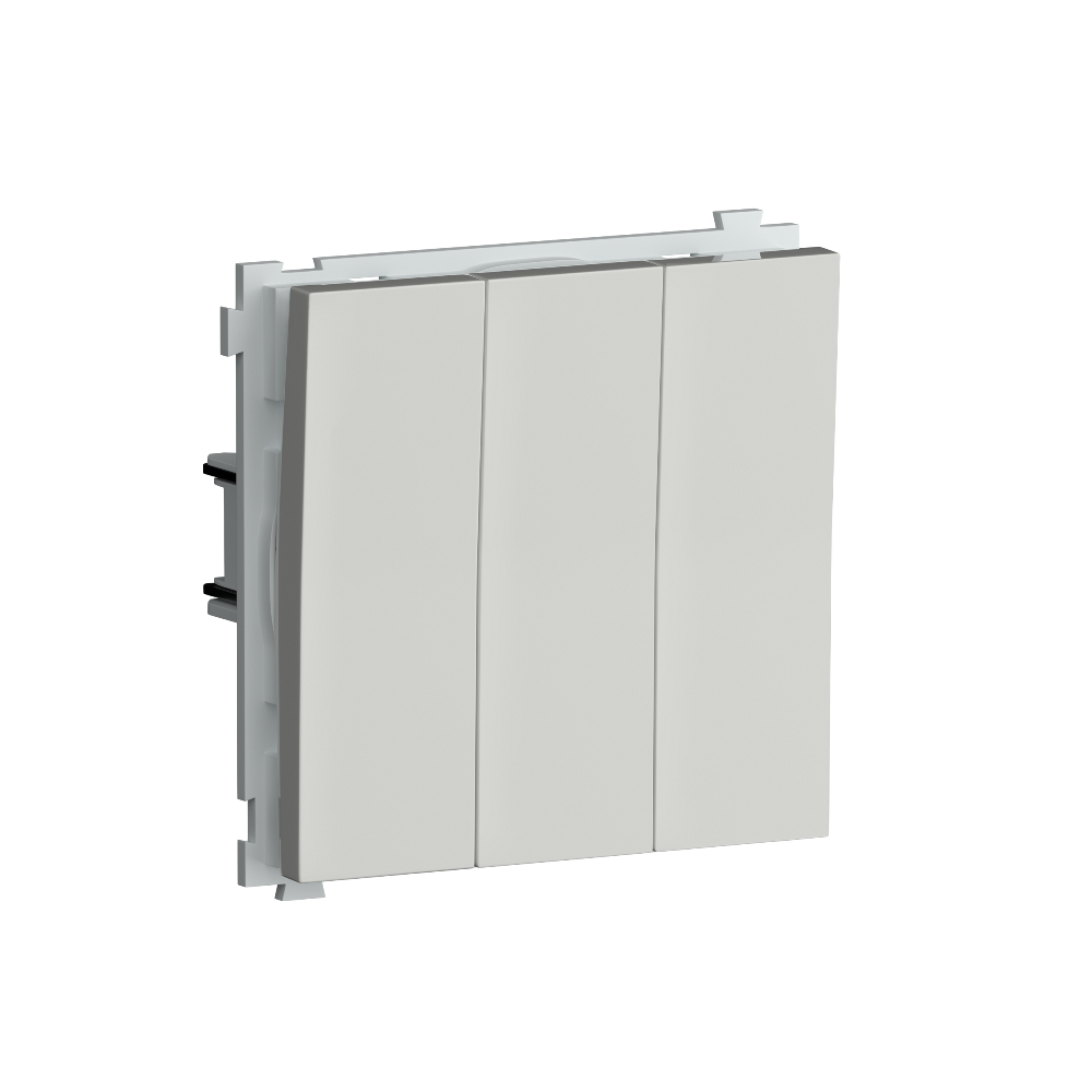 Выключатель трехклавишный встраиваемый Donel R98 Белый глянцевый DA28300-DA29303